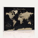 Framed Custom World Map Canvas Print – Custom Push Pin