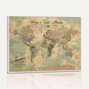 Personalized World Map Canvas – Custom Framed Push Pin