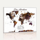 Personalized Vintage World Map Canvas – Custom Framed Push