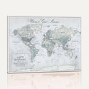 Personalized Antique World Map Canvas Print – Custom Push