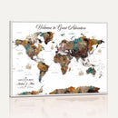 Customizable Framed World Map Canvas Print – Personalized