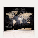 Personalize World Map Push Pin Wall Canvas Print –