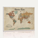 Push Pin Customize World Map Wall Canvas Print –
