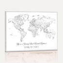 Framed World Map Canvas – Custom Push Pin Travel Tracker –