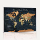 Personalized World Map Canvas – Custom Framed Push Pin