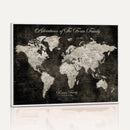 Personalized Push Pin World Map Canvas – Custom Framed