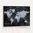 Personalized Push Pin World Map Canvas – Custom Framed