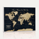 Personalized Push Pin World Map Canvas – Custom Framed