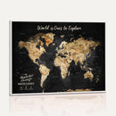 Framed Personalized Push Pin World Map – Custom Travel