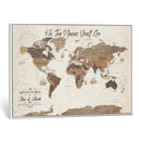 Personalized World Map Wall Art Canvas Print – Custom Push