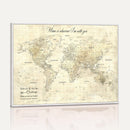Personalized Push Pin World Map Canvas Print – Custom