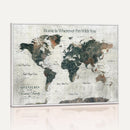 Personalized Push Pin World Map Canvas Print – Custom