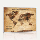 Custom Vintage World Map Canvas Wall Art – Custom Framed