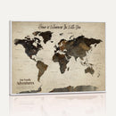 Custom Push Pin World Map Wall Art Canvas Print –