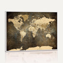 Large Framed Vintage World Map Wall Art Print for Home Wall