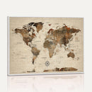 Vintage World Map Wall Art Canvas Print for Living Room,