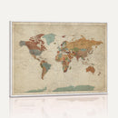 Vintage World Map Canvas Wall Art Print – Framed Modern