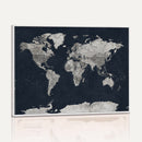 Colorful Watercolor World Map Canvas Print – Vibrant Framed