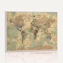Vintage World Map Wall Art | Ready to Hang and Framed