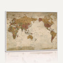 Vintage Detailed World Map Wall Art Canvas Print – Antique