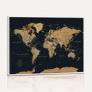 Framed Large World Map Wall Art Canvas Print – Stunning