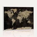 Push Pin World Map Canvas Wall Art Print, Interactive Travel