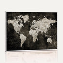 Vintage World Map Wall Art Canvas Print – Framed Large Map
