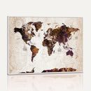 Blue Watercolor World Map Canvas Print – Framed Modern Wall