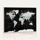 World Map Canvas Print – Framed Push Pin Wall Art, Color