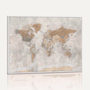 Detailed World Map Wall Art Canvas Print for Home and Office Decor