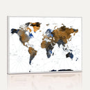 World Map Wall Art Canvas Print, Modern Decorative Framed
