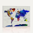 Vintage World Map Canvas Wall Art – Framed Travel Map with