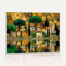 Gustav Klimt Golden Cityscape Wall Art Canvas Print,
