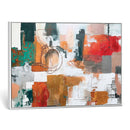 Blue Teal Abstract Canvas Wall Art, Modern Textured Painting Print, Navy Orange White Contemporary Art, Neutral Living Room Decor, Office Art by MyGreatCanvas | Canvas Wall Art Prints | Photo Prints & Wall Decor