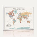 Personalized Push Pin World Map Canvas – Custom Framed