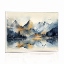 Lake Abstract Mountain Wall Art Canvas Print