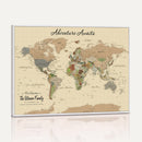 Personalized Push Pin Map with Pin Wall Art Canvas Print –