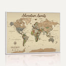 Personalized Custom World Map Wall Art Canvas Print – Travel