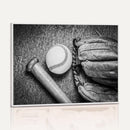 Vintage Baseball Glove and Bat Sports Wall Art Canvas,