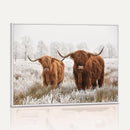Longhorn Cattle Wall Art Canvas Print, Framed Farmhouse