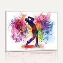 Colorful Golfer Swing Wall Art Canvas Print - Ready to Hang,