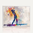 Watercolor Golf Swing Wall Art Canvas Print | Vibrant