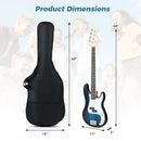 45.5 Inch Electric Bass Guitar with Double Pickups and Gig Bag for Beginners by LJGDeals