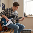 45.5 Inch Electric Bass Guitar with Double Pickups and Gig Bag for Beginners by LJGDeals