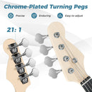 45.5 Inch Electric Bass Guitar with Double Pickups and Gig Bag for Beginners by LJGDeals