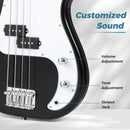 45.5 Inch Electric Bass Guitar with Double Pickups and Gig Bag for Beginners