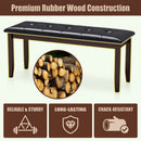 Upholstered Bench with Tufted Seat and Wood Legs, 45.5"