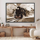 Black Steam Train Canvas Wall Art Print Steam Locomotive Art