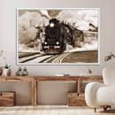 Black Steam Train Canvas Wall Art Print Steam Locomotive Art