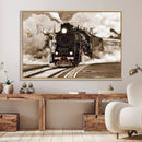 Black Steam Train Canvas Wall Art Print Steam Locomotive Art